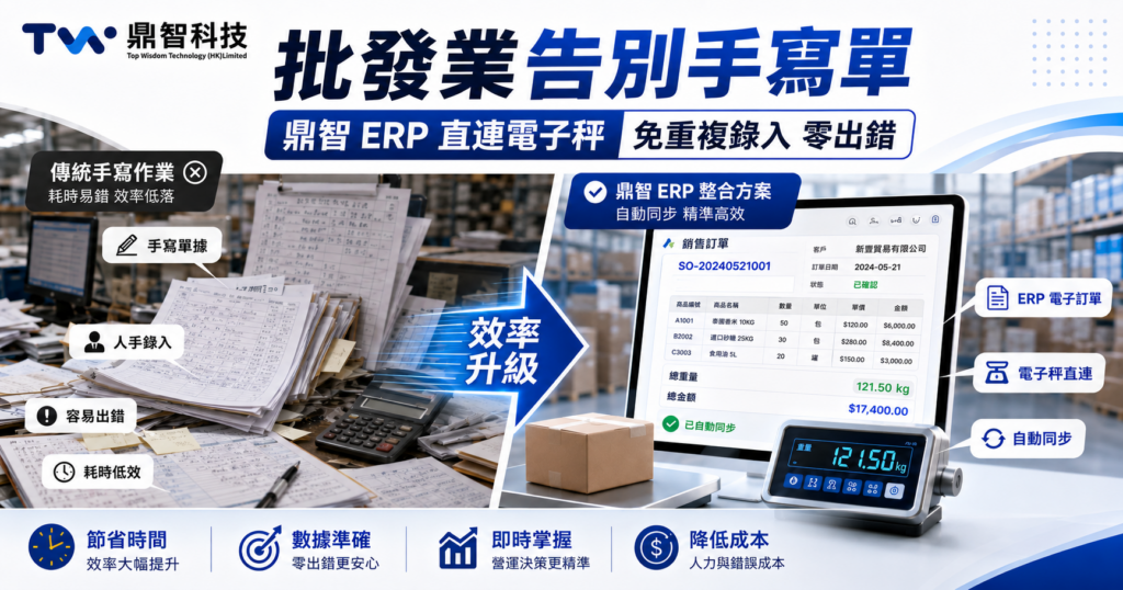 批發業告別「手寫單」！鼎智 ERP 專為香港批發而設｜訂單直連電子秤