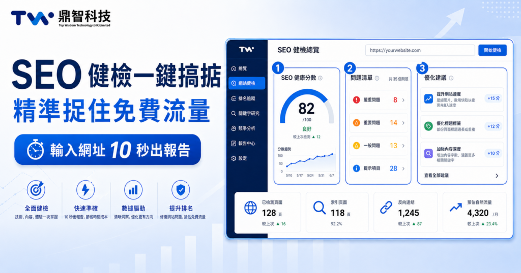 SEO 健檢一鍵生成｜精準捕捉流量｜Zenith-Guard 智能診斷